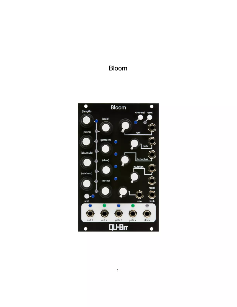 First page image of the manual for Bloom