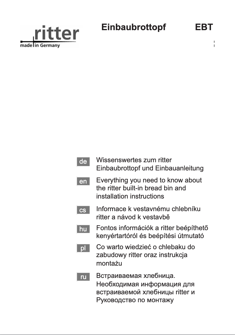 Image de la première page du manuel de l'appareil EBT