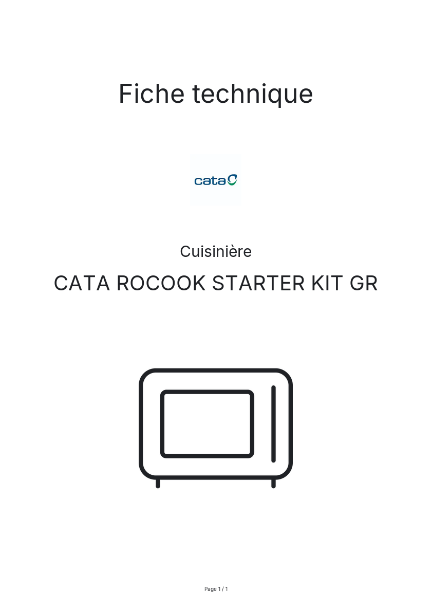 Image de la première page du manuel de l'appareil ROCOOK STARTER KIT GR