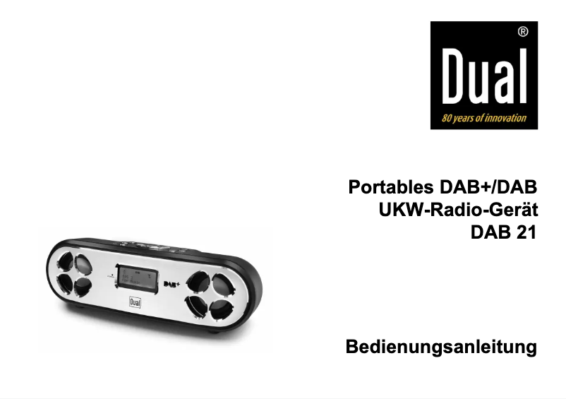 Page 1 de la notice Manuel utilisateur Dual DAB 21