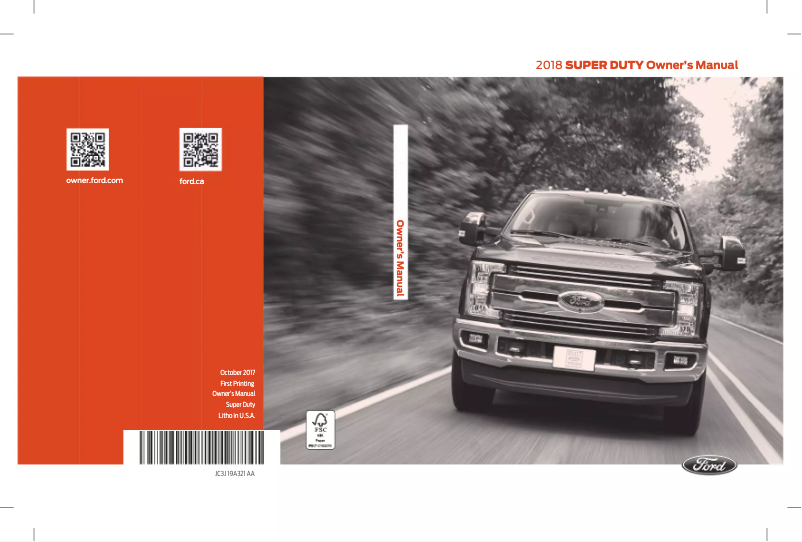 Page 1 de la notice Manuel utilisateur Ford F-450 (2018)