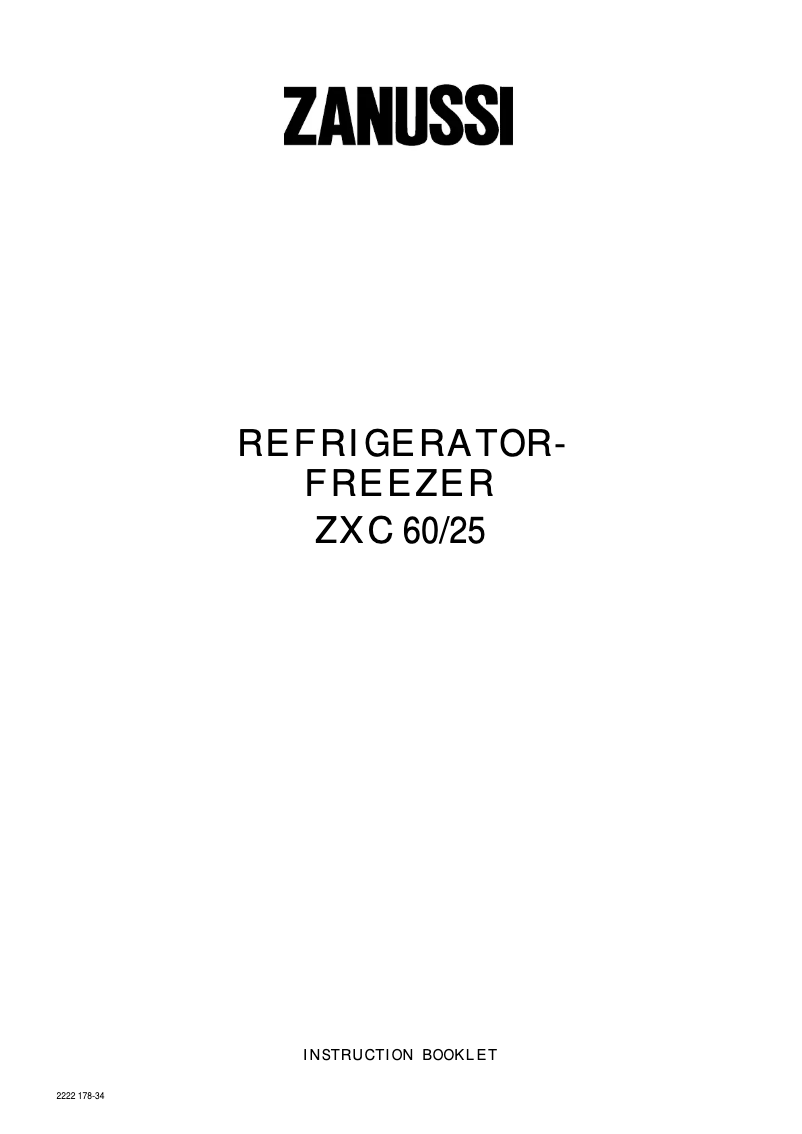 Image de la première page du manuel de l'appareil ZXC60/25