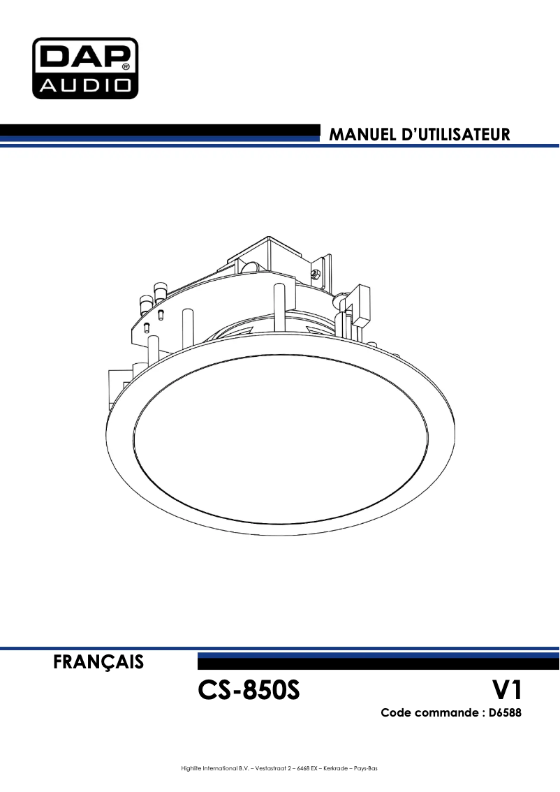 Page n°1 - Manuel utilisateur DAP-Audio CS-850S