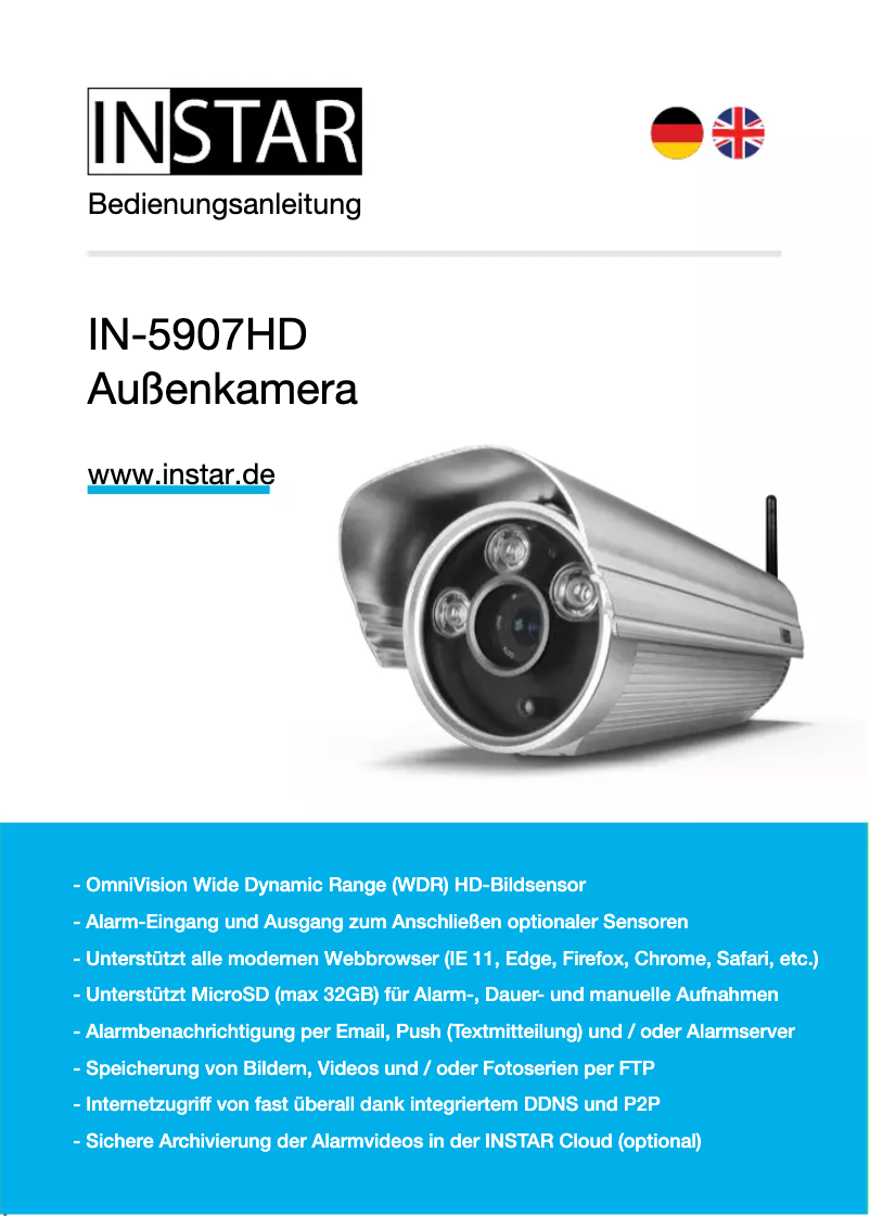 Página 1 del manual Manual de usuario Instar IN-5907HD