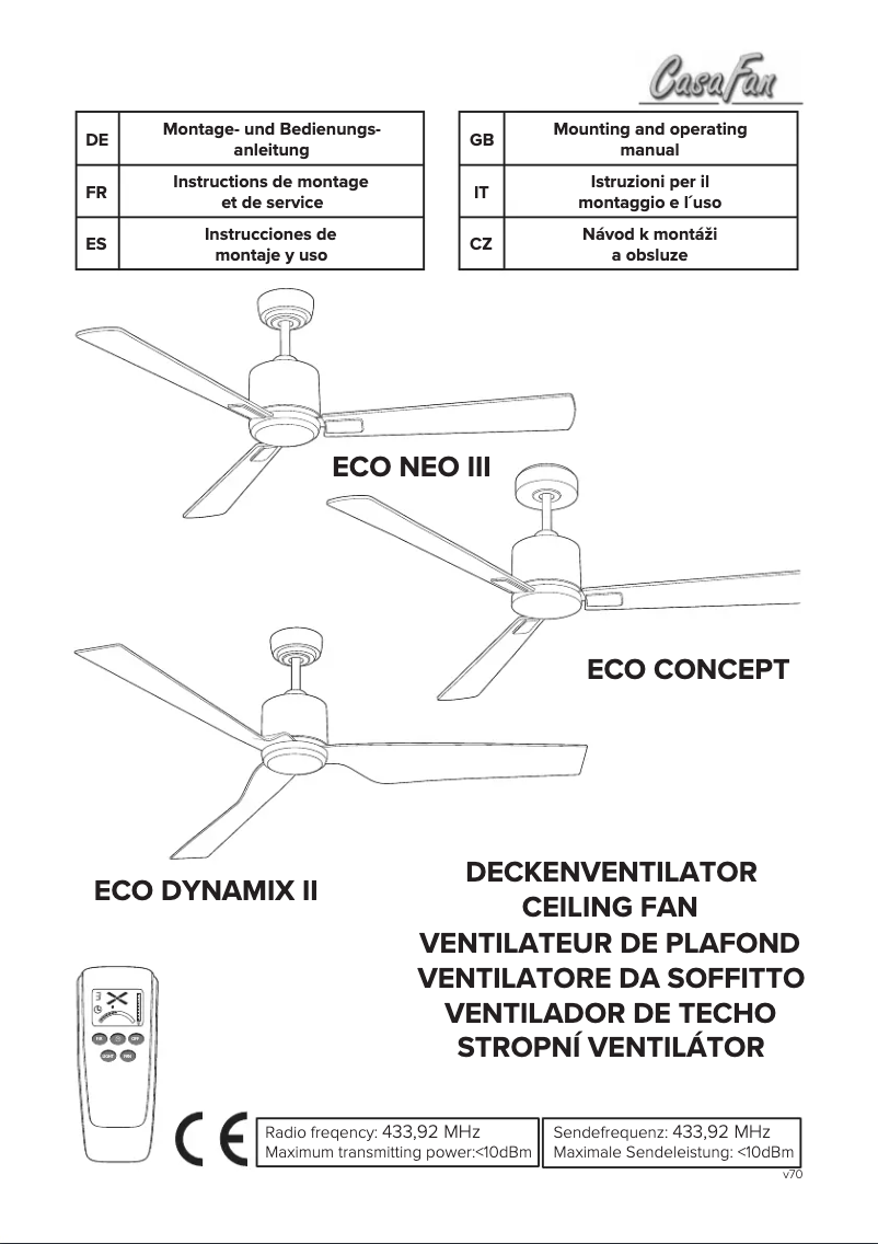 Image de la première page du manuel de l'appareil Eco Neo III