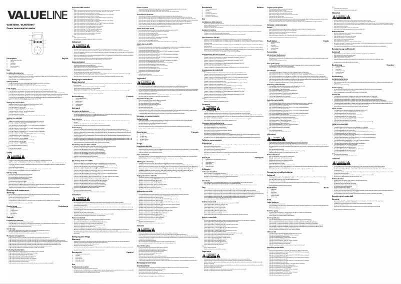 Page 1 de la notice Manuel utilisateur Valueline VLMETER01F