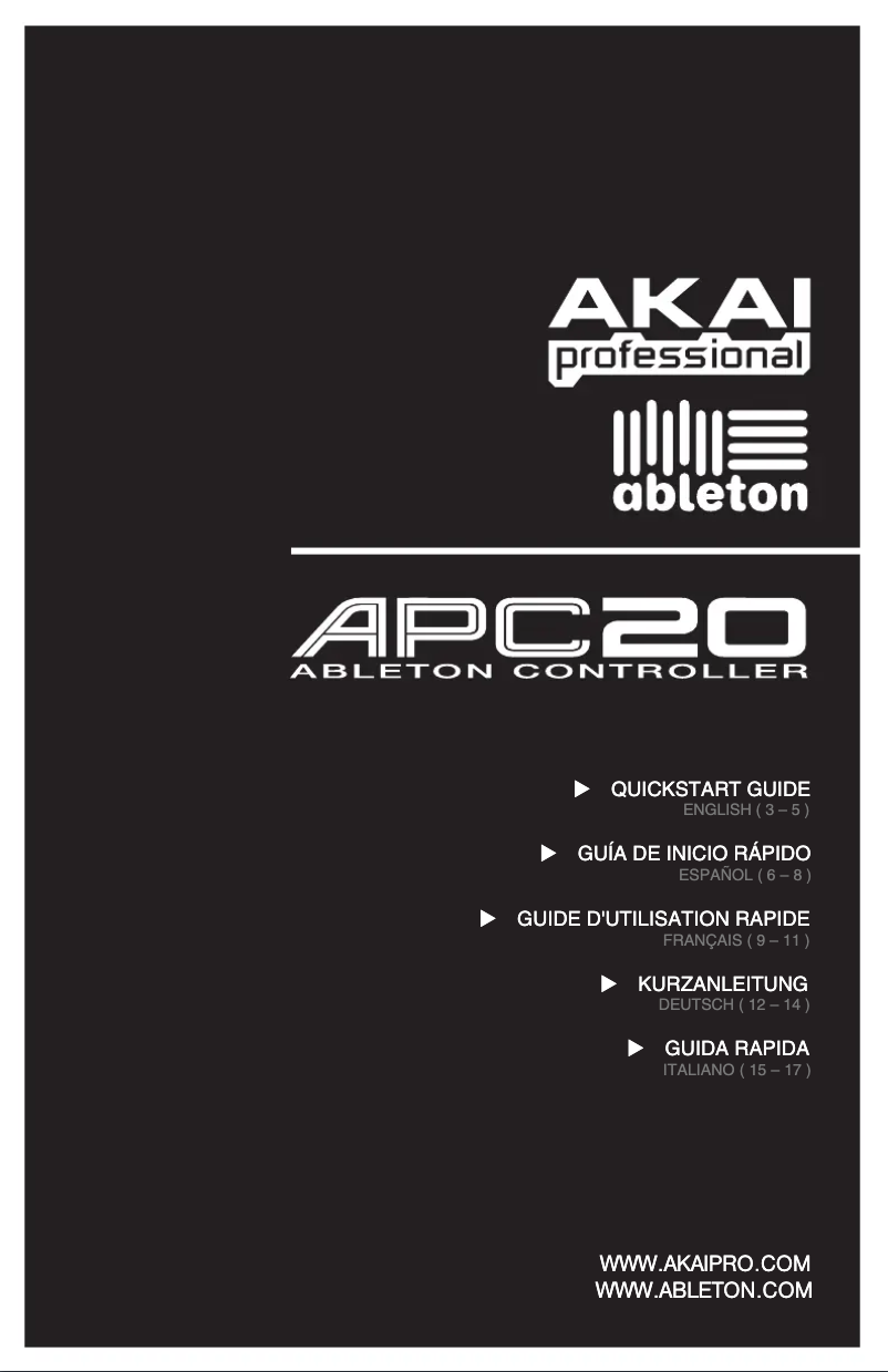 Page 1 de la notice Manuel utilisateur AKAI APC 20