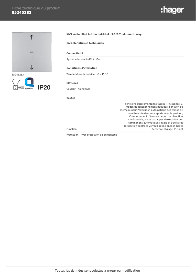 Image de la première page du manuel de l'appareil 85245283