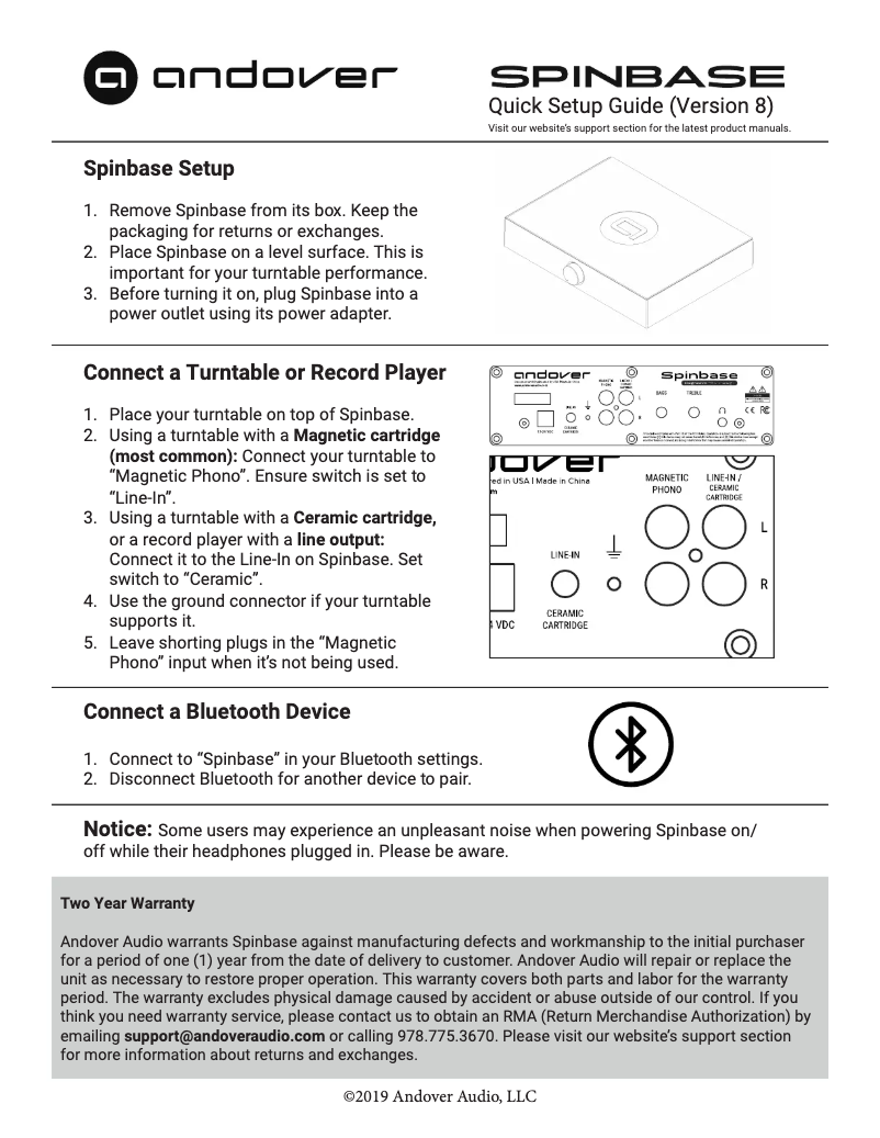 Image de la première page du manuel de l'appareil SpinBase