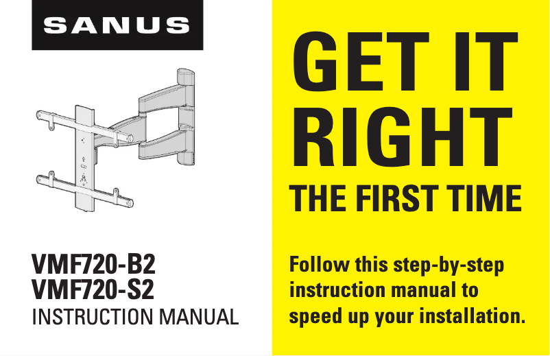 Page 1 de la notice Manuel utilisateur Sanus VMF720-B2