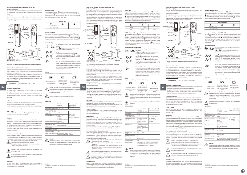 Page 1 de la notice Manuel utilisateur Hendi 271254