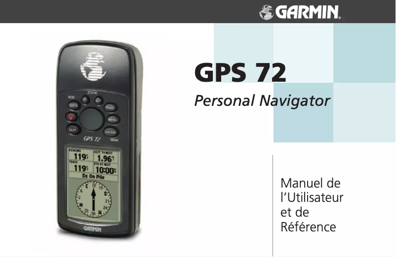 Page 1 de la notice Manuel utilisateur Garmin GPS 72
