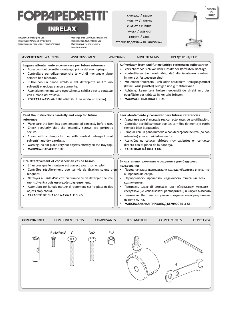 Page n°1 - Manuel utilisateur Foppapedretti Inrelax