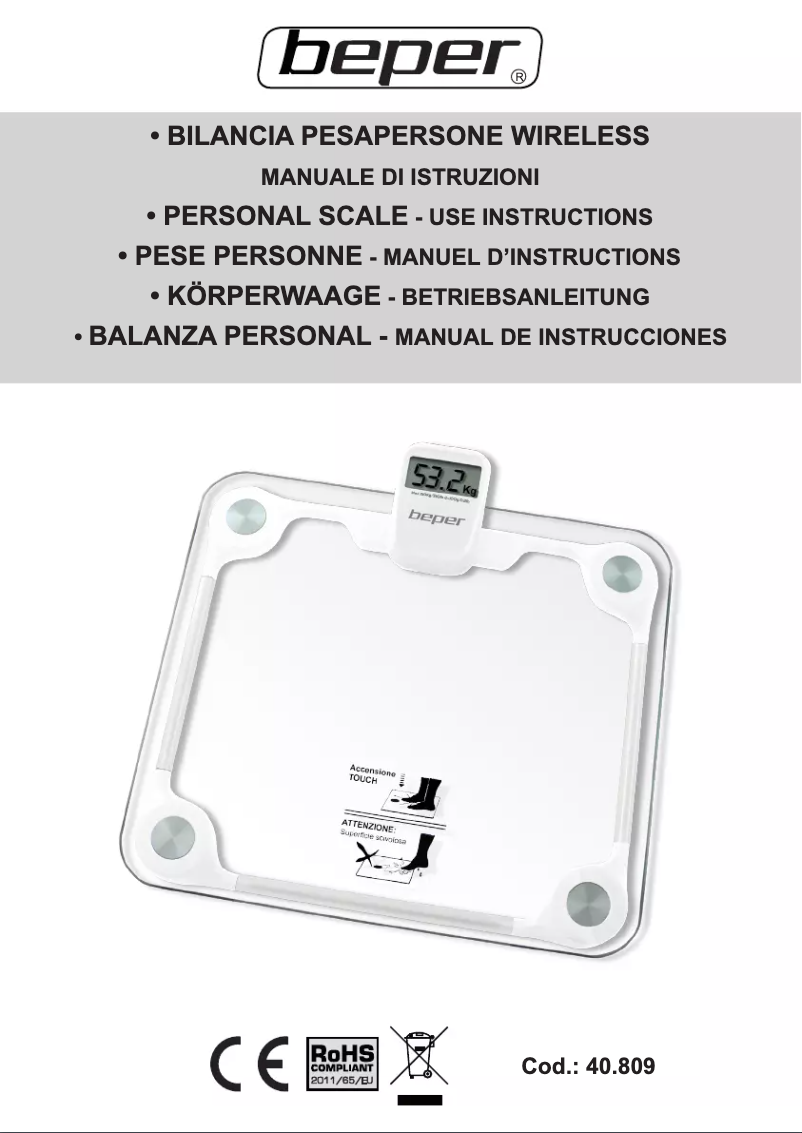 Page 1 de la notice Manuel utilisateur Beper 40.809