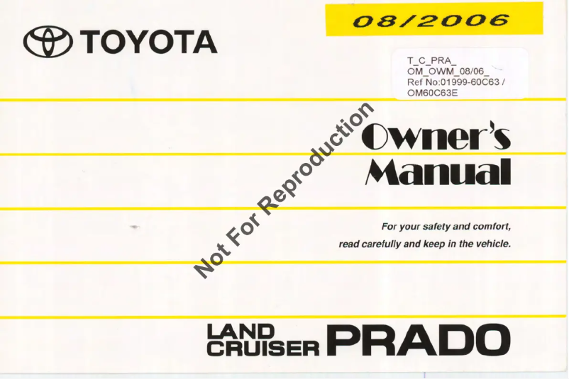 Page 1 de la notice Manuel utilisateur Toyota Land Cruiser Prado (2006)