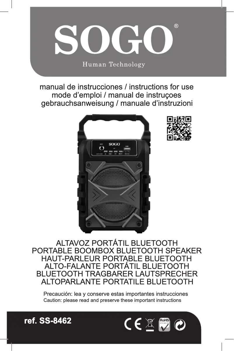 Image de la première page du manuel de l'appareil SS-8462