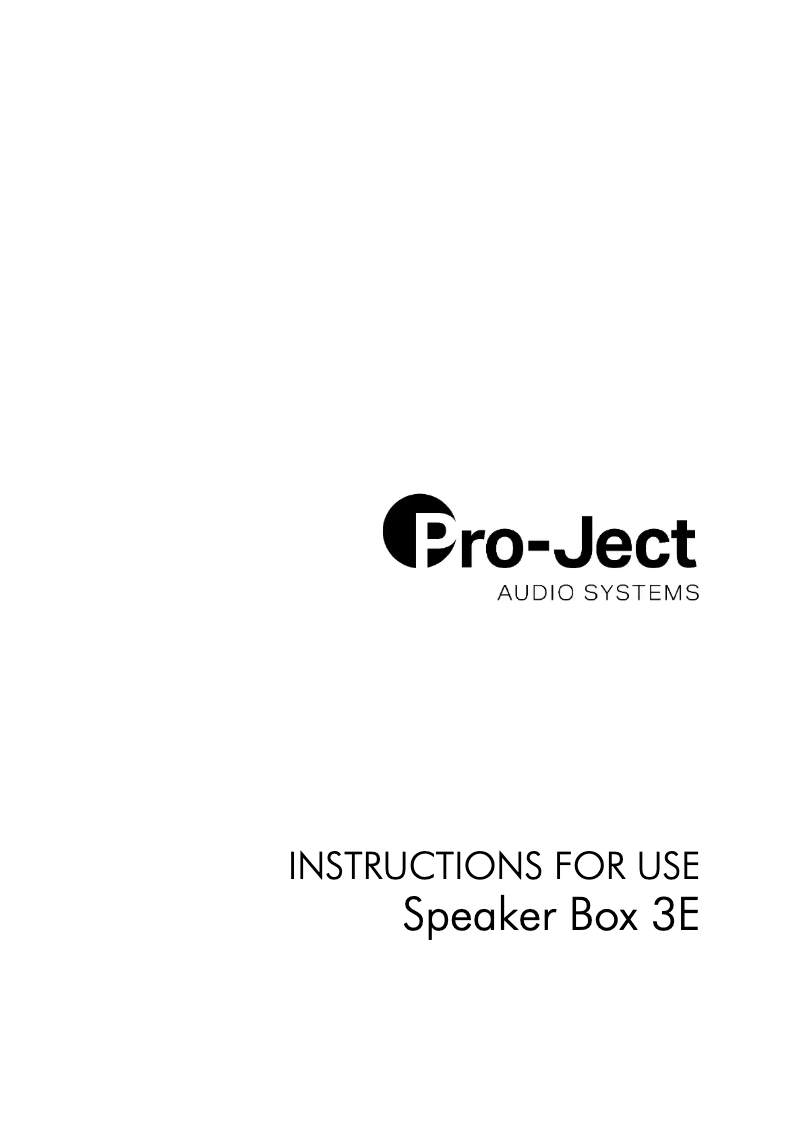Page n°1 - Fiche technique Pro-Ject Speaker Box 3E