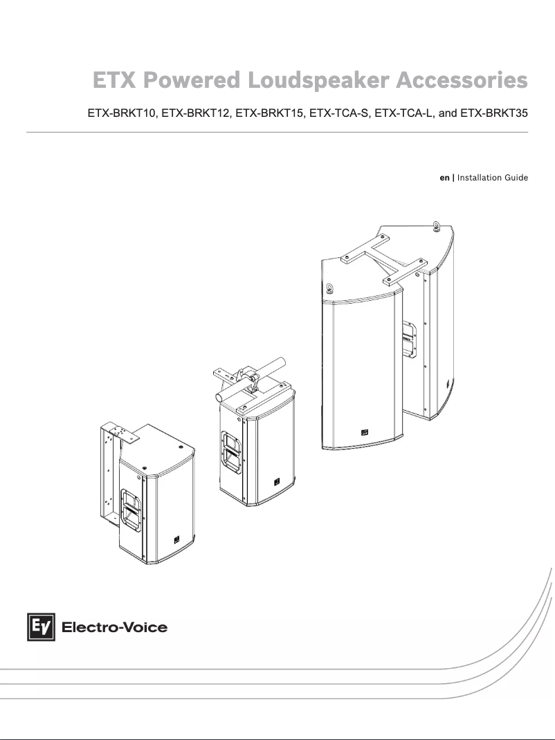 Page n°1 - Manuel utilisateur Electro-Voice ETX-BRKT15