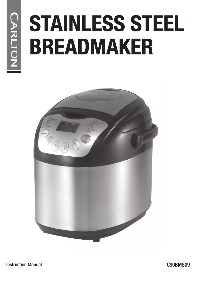 Page 1 de la notice Manuel utilisateur Carlton C90BMS09