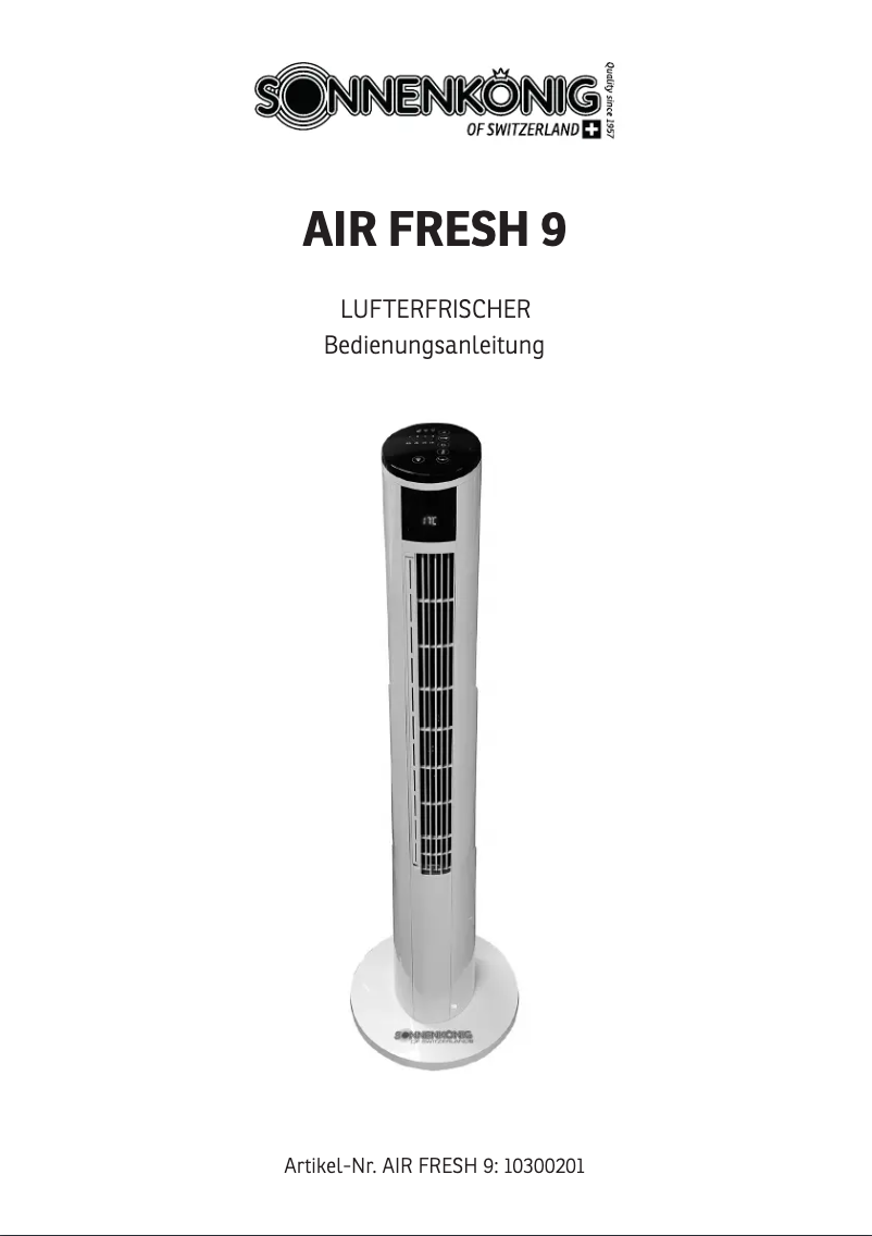 Image de la première page du manuel de l'appareil Air Fresh 9