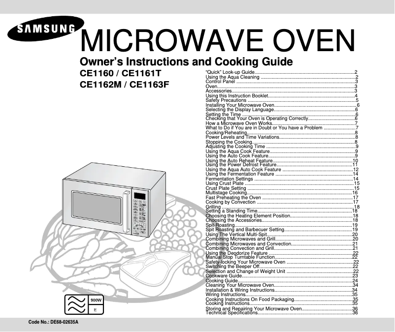 Page n°1 - Manuel utilisateur Samsung CE116
