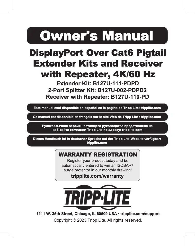 Page n°1 - Manuel utilisateur Tripp Lite B127U-111-PDPD