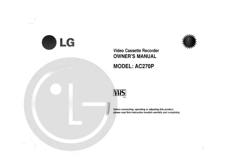 Image de la première page du manuel de l'appareil AC270P