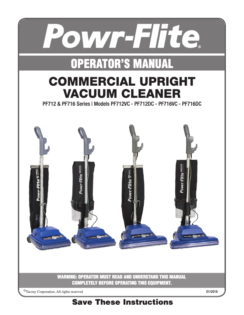 Page n°1 - Manuel utilisateur Powr-Flite PF712DC