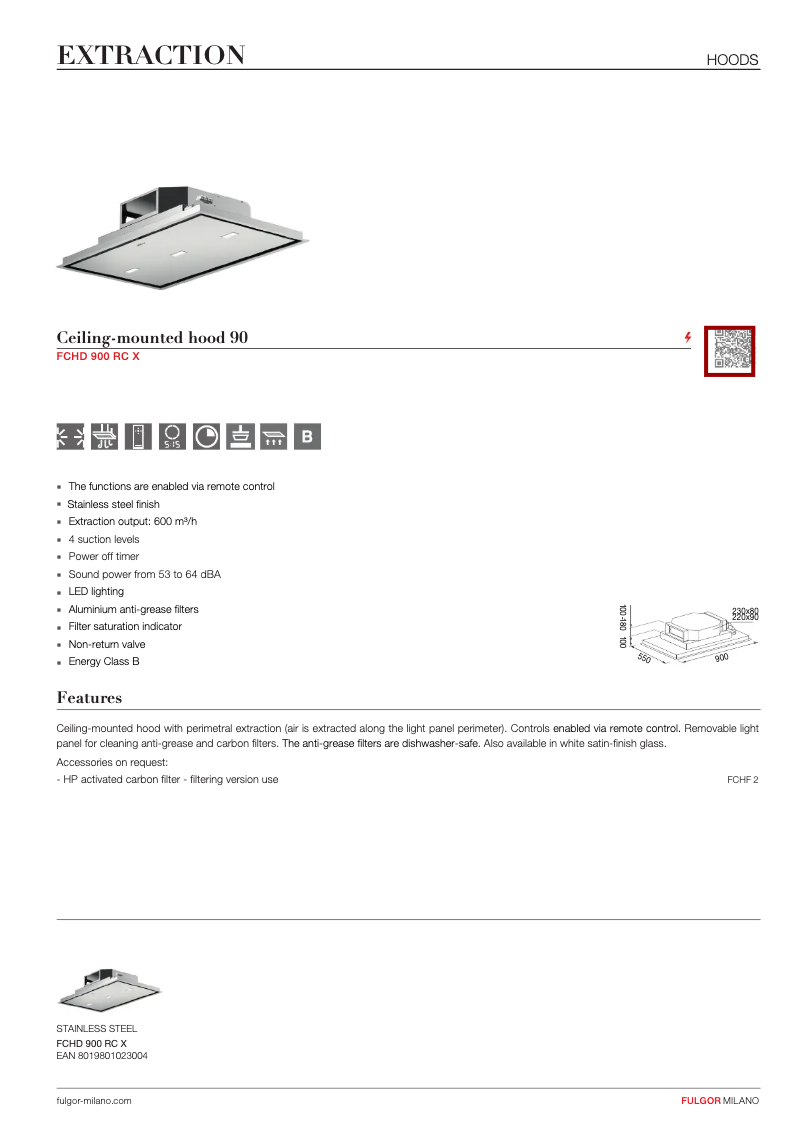 Image de la première page du manuel de l'appareil FCHD 900 RC X