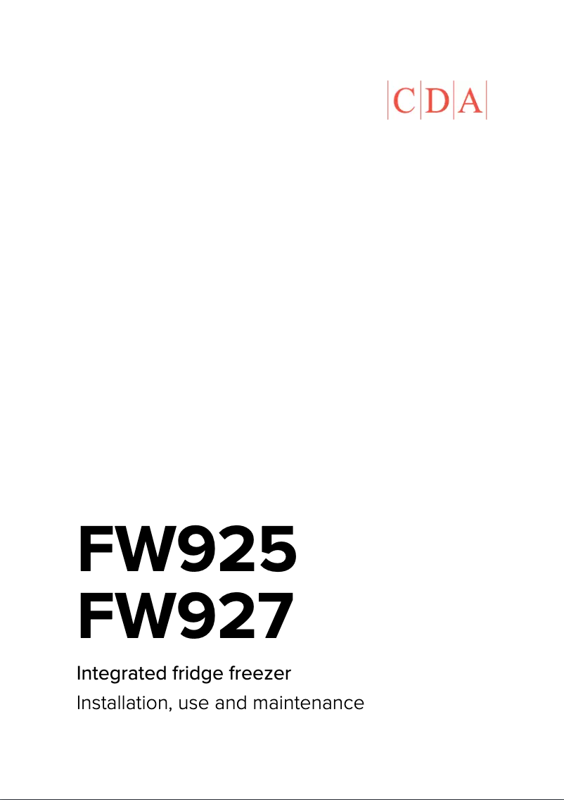 Page n°1 - Mode d'emploi CDA FW925