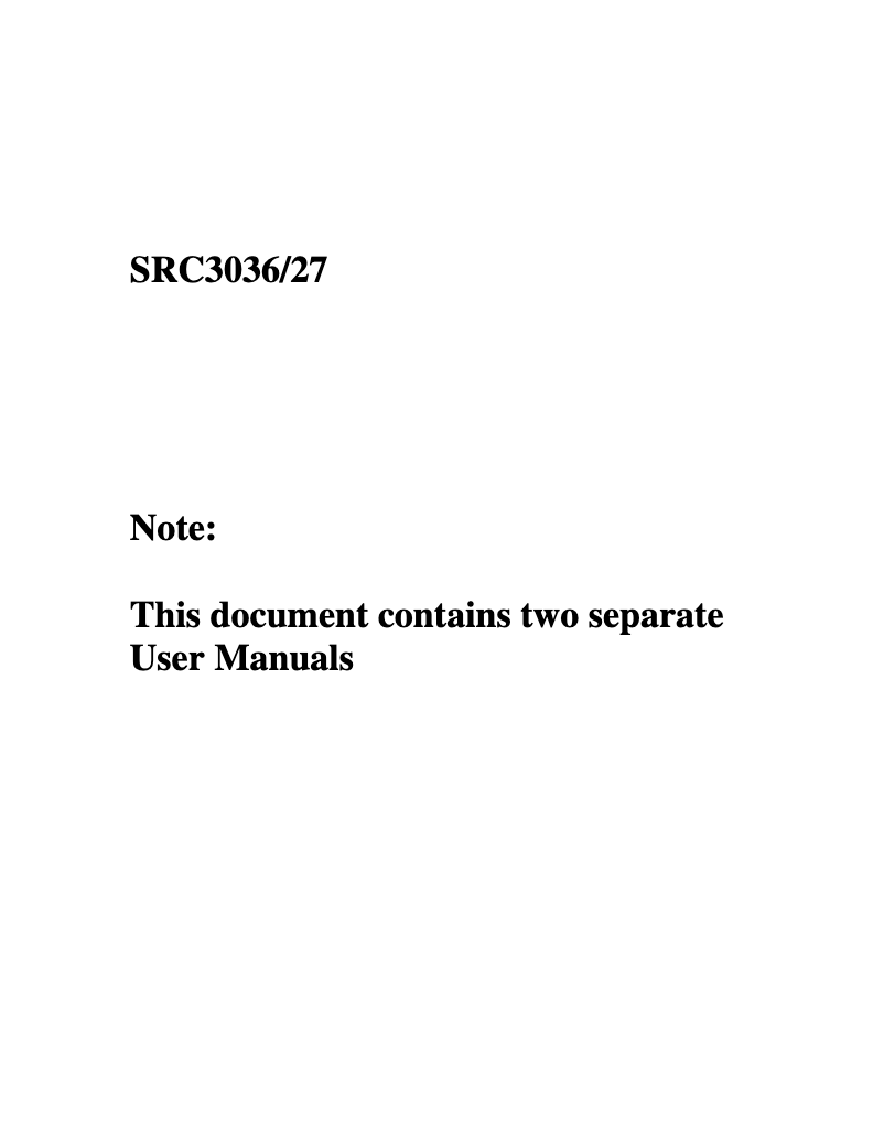 Page 1 de la notice Manuel utilisateur Philips SRC3036