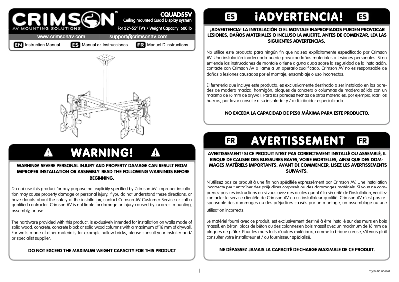 Image de la première page du manuel de l'appareil CQUAD55V