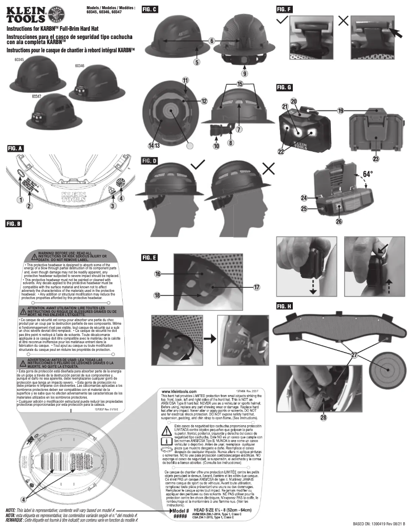 Page 1 de la notice Manuel utilisateur Klein Tools 60345