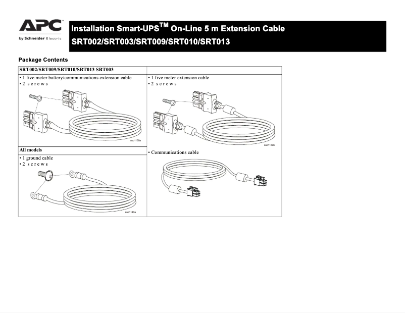 Page 1 de la notice Manuel utilisateur APC Smart-UPS SRT002
