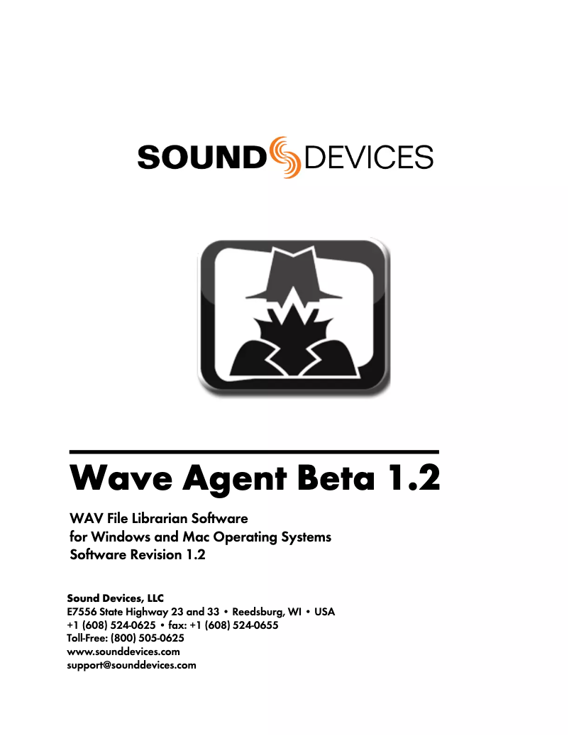 Page n°1 - Manuel utilisateur Sound Devices Wave Agent