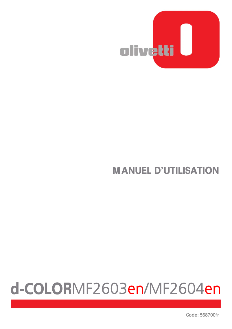 Page n°1 - Manuel utilisateur Olivetti d-Copia 403MFen