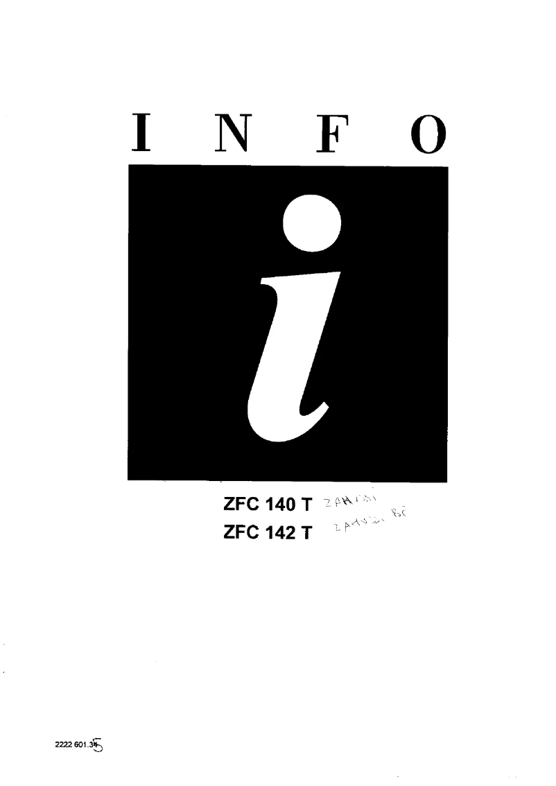 Page n°1 - Manuel utilisateur Zanussi ZFT 140