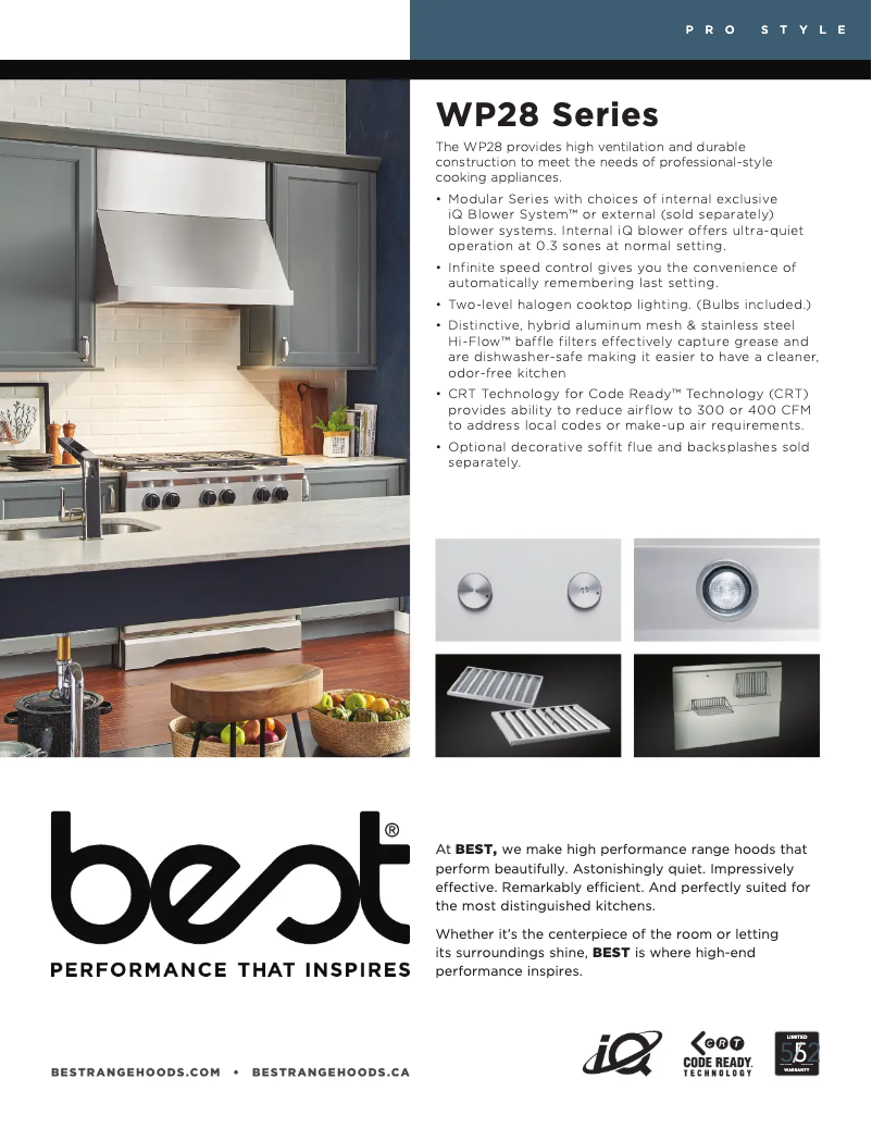 Page n°1 - Fiche technique Best Classico WP28M60SB