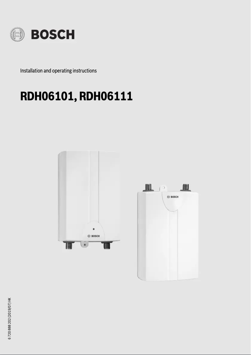 Page n°1 - Guide d'installation Bosch RDH06111