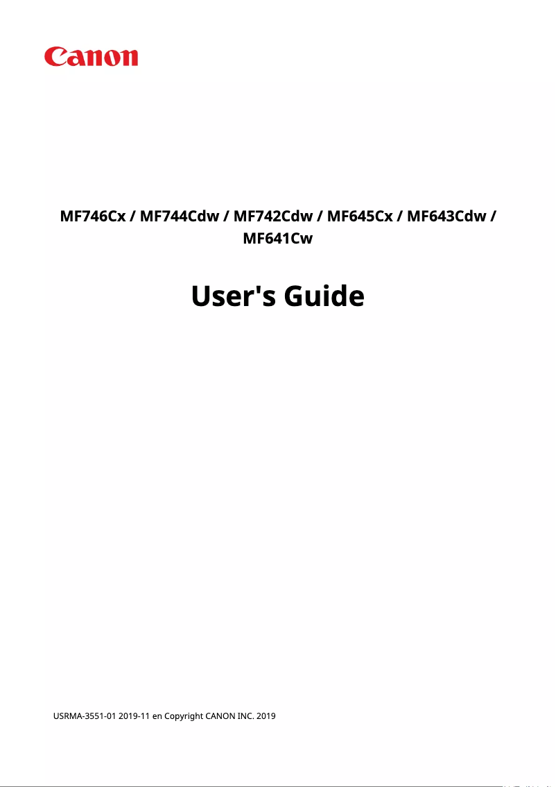 Page 1 de la notice Manuel utilisateur Canon i-Sensys MF742Cdw