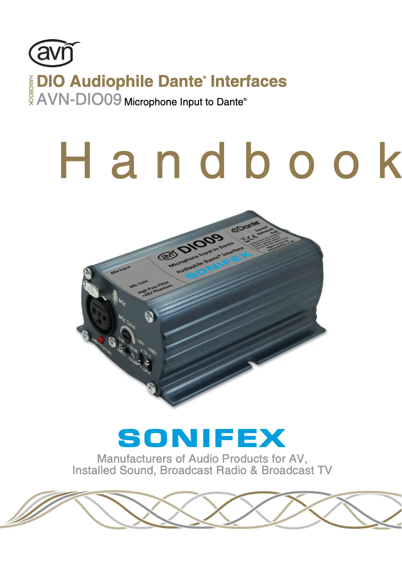 Page n°1 - Manuel utilisateur Sonifex AVN-DIO09