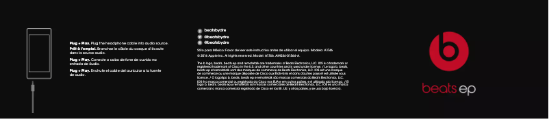 Page 1 de la notice Manuel utilisateur Beats EP