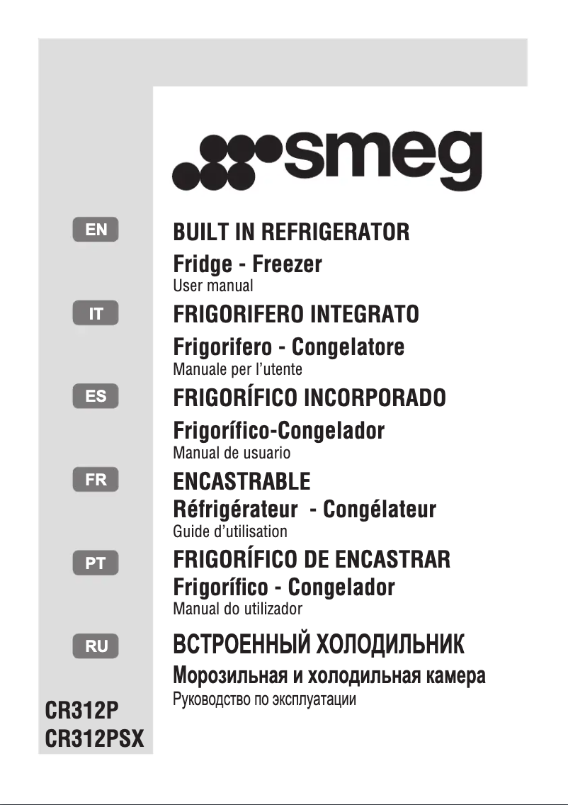 Page 1 de la notice Manuel utilisateur Smeg CR312P