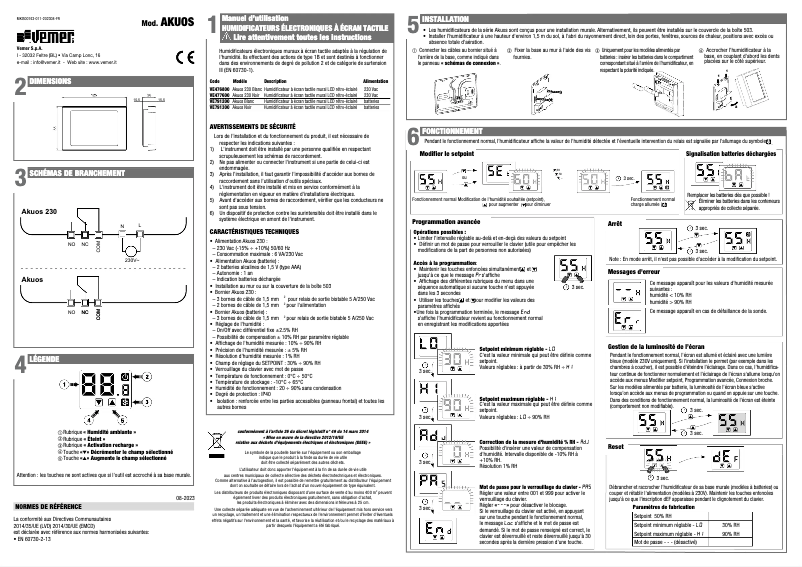 Image de la première page du manuel de l'appareil Akuos