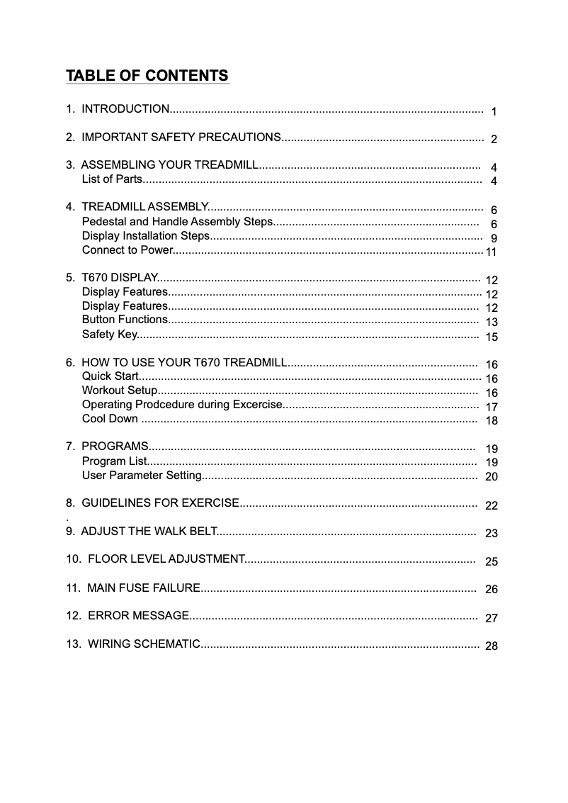 Page 1 de la notice Manuel utilisateur SportsArt T670