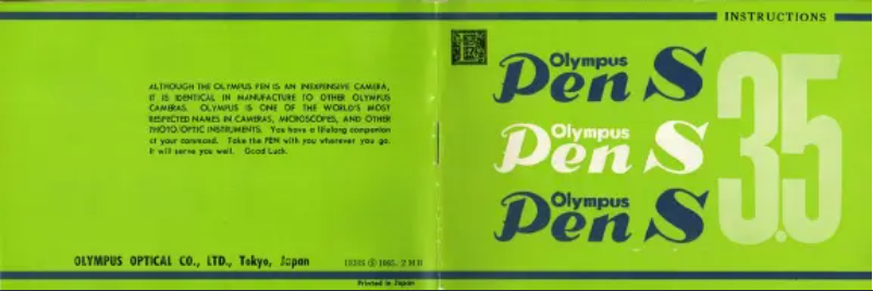 Page 1 of the manual User Manual Olympus Pen S 3.5