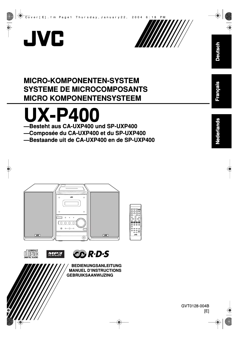 Image de la première page du manuel de l'appareil UX-P400