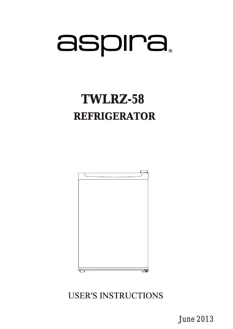 Page 1 de la notice Manuel utilisateur Aspira TWLRZ-58