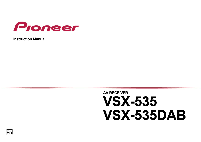 Image de la première page du manuel de l'appareil VSX-535