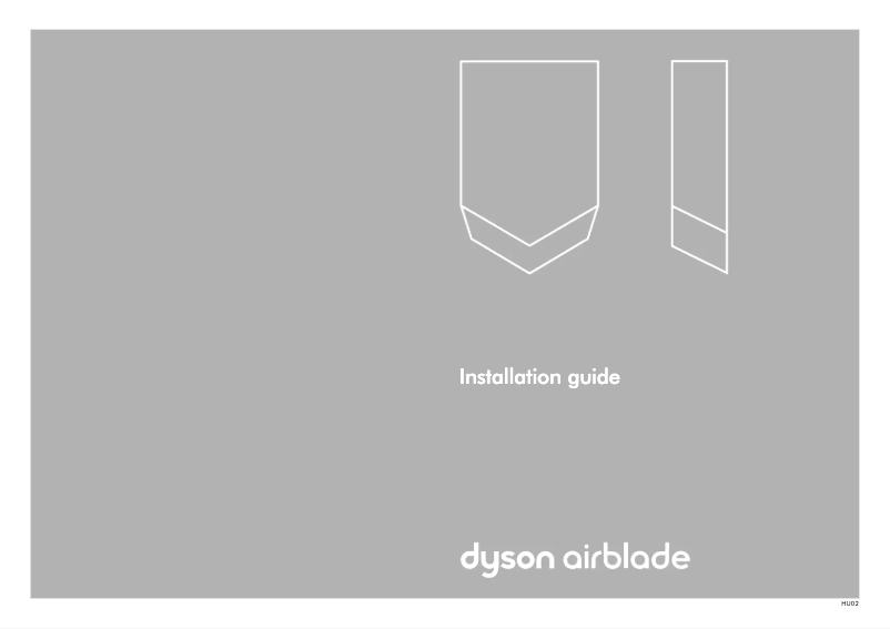 Page 1 of the manual Installation Guide Dyson Airblade V AB12